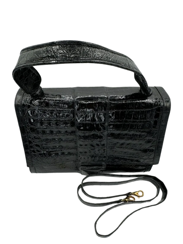 Nancy Gonzalez Black Crocodile Handbag