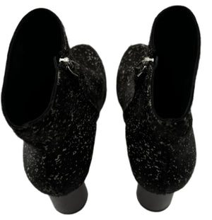 PROENZA SCHOULER black pony fur marled ankle boots - Sz 39.5