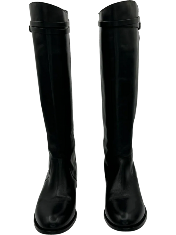 JIMMY CHOO Hyson Leather Riding Boots Size 39