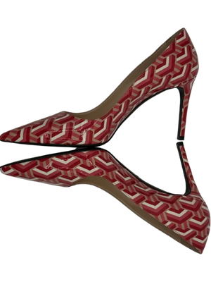 Prada Vernice St. Twis Patent Leather Pointed Toe Logo Heels *NEW*