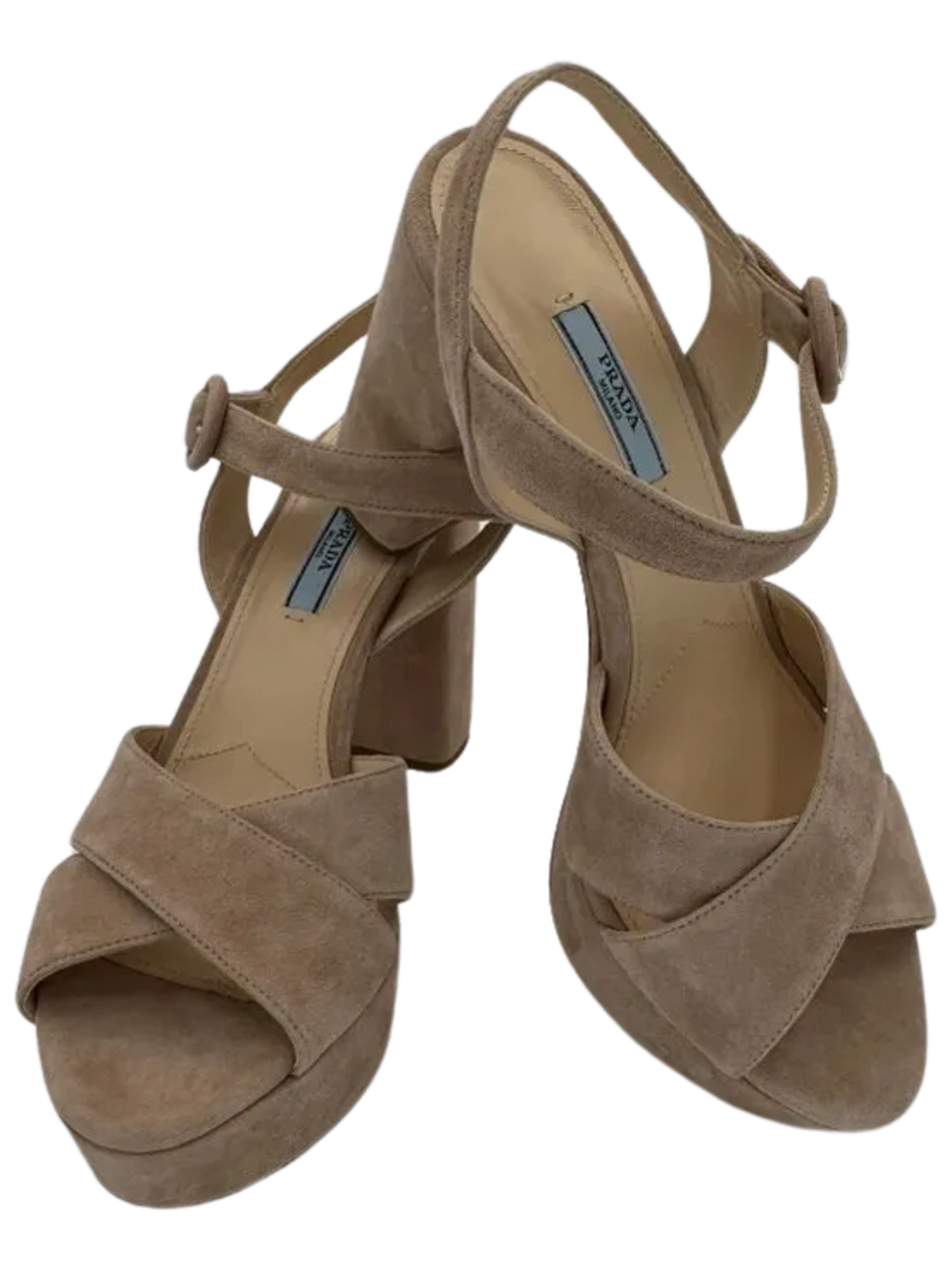 Prada Suede Crisscross Platform 30/105mm Sandals *NEW*