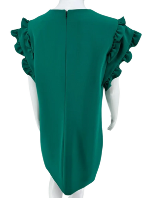 Victoria Beckham Double Ruffle Cap Sleeve Dress