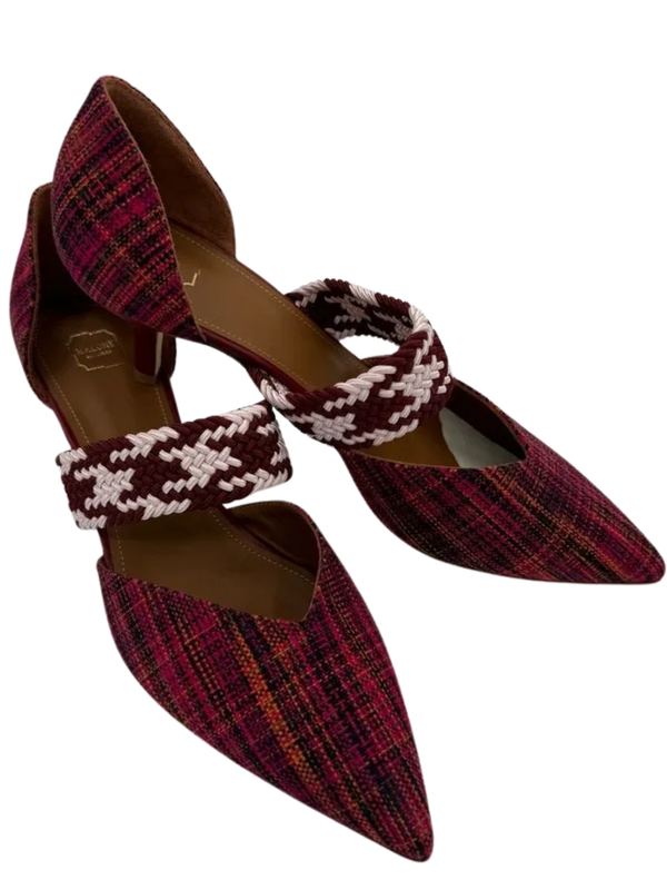 Malone Souliers Maisie Leather Slippers In Fuchsia *NEW*