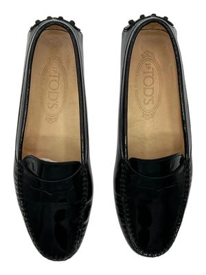 TODS Gommino Black Patent Leather Driving Loafers
