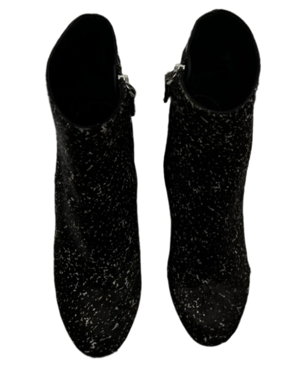 PROENZA SCHOULER black pony fur marled ankle boots - Sz 39.5