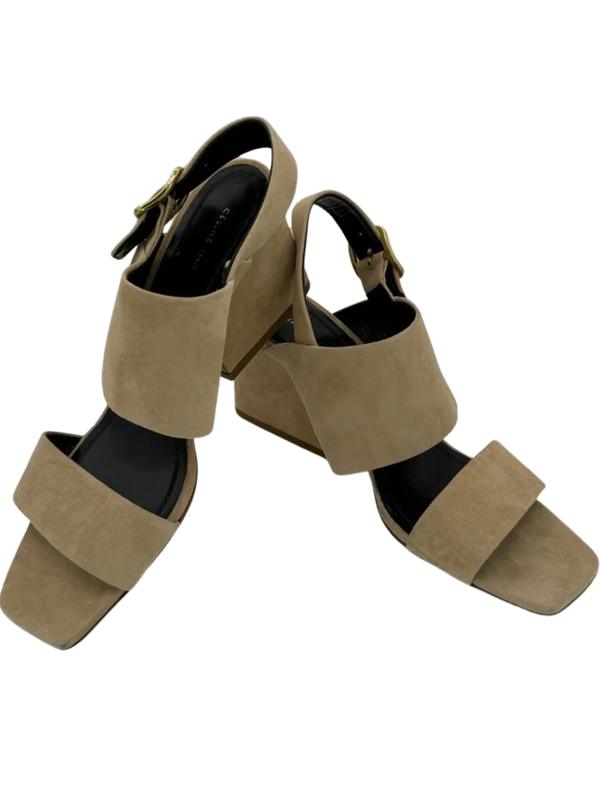Celine Slingback Sandals Beige Suede *NEW*