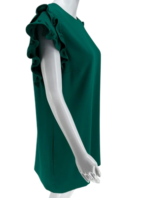 Victoria Beckham Double Ruffle Cap Sleeve Dress