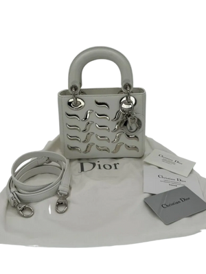 Christian Dior Leather & Metal Embellished Mini Lady Dior Bag