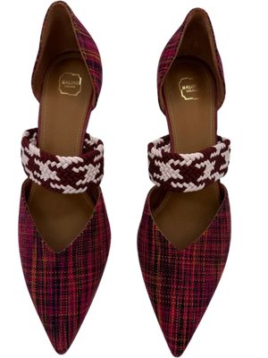 Malone Souliers Maisie Leather Slippers In Fuchsia *NEW*