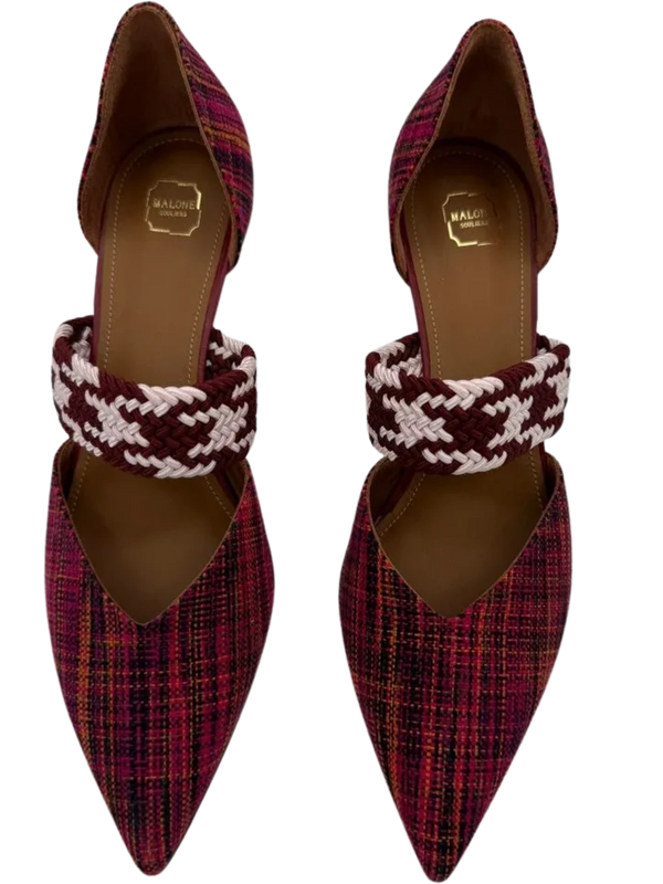 Malone Souliers Maisie Leather Slippers In Fuchsia *NEW*