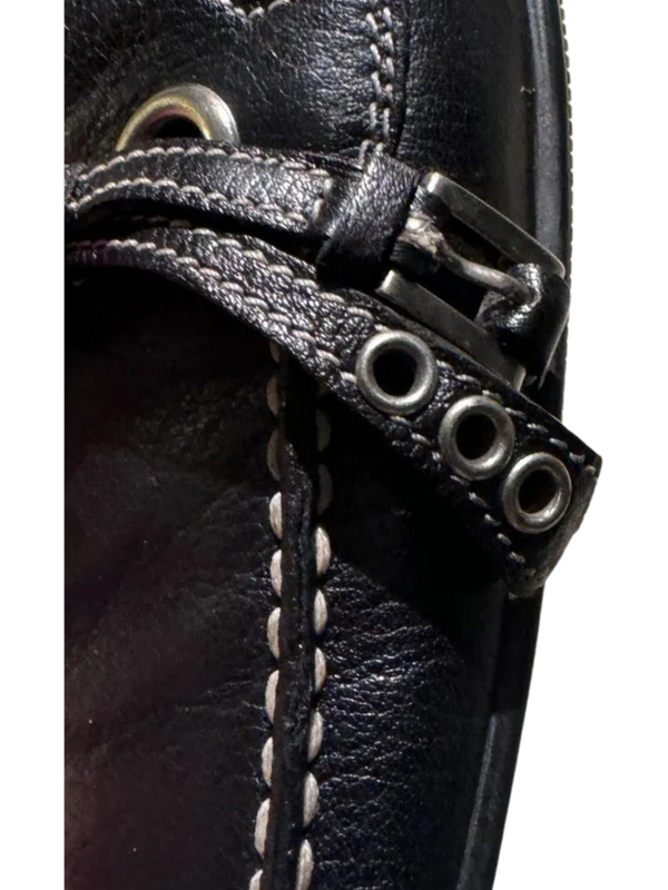 Prada Bow & Buckle Stitched Kitten Heels - Prada