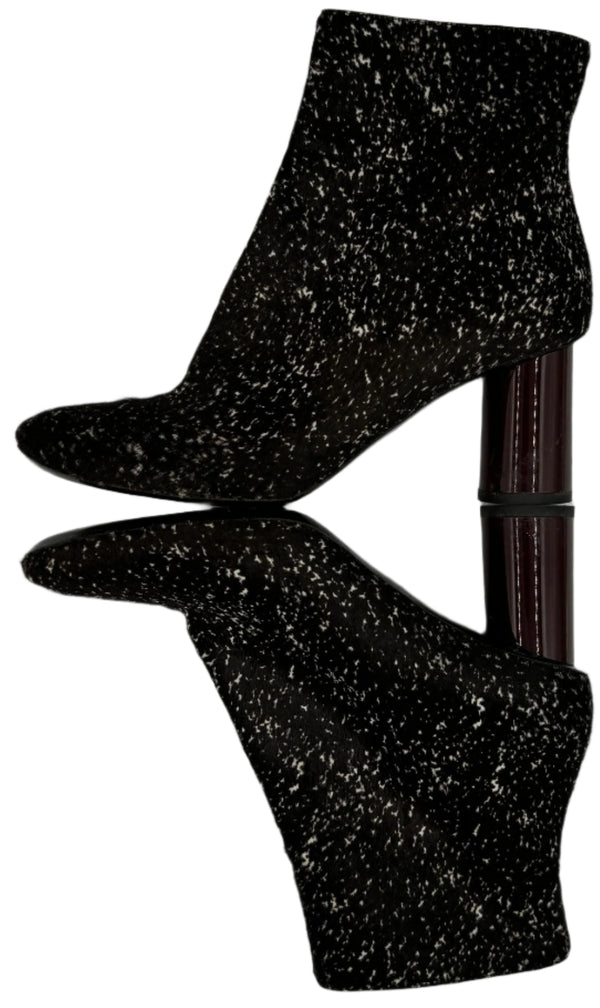 PROENZA SCHOULER black pony fur marled ankle boots - Sz 39.5