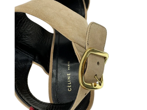 Celine Slingback Sandals Beige Suede *NEW*