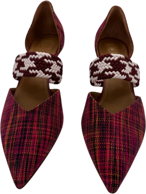 Malone Souliers Maisie Leather Slippers In Fuchsia *NEW*