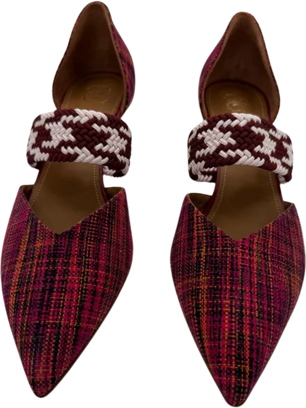 Malone Souliers Maisie Leather Slippers In Fuchsia *NEW*