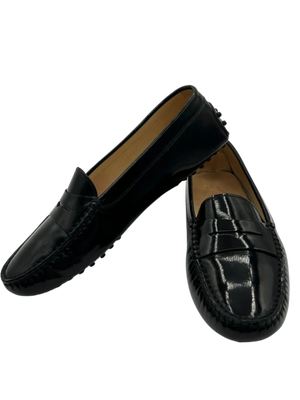 TODS Gommino Black Patent Leather Driving Loafers