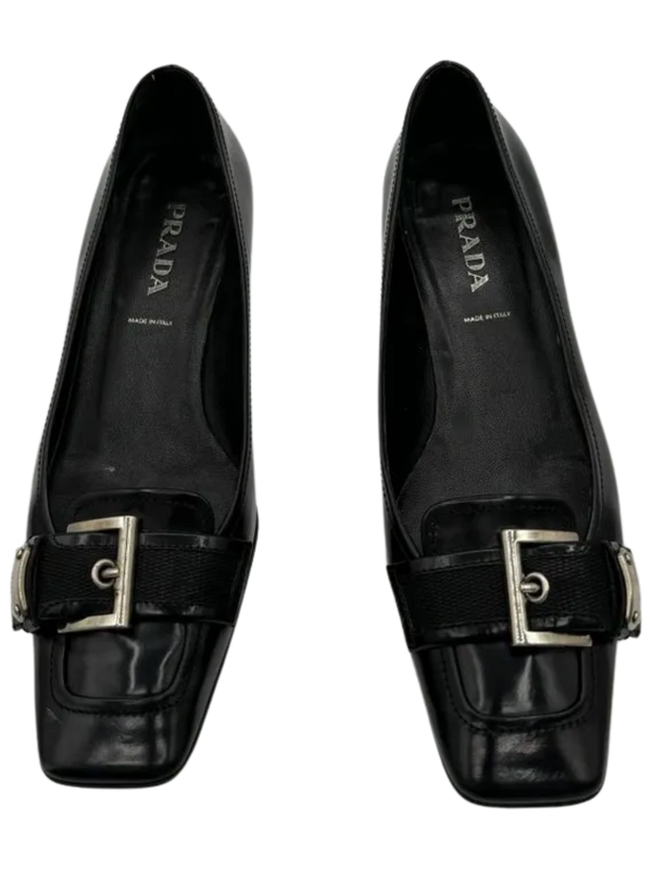 Prada Buckle Kitten Heels