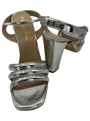 Christian Dior "Call" Leather Slingback Sandals - Size 39.5