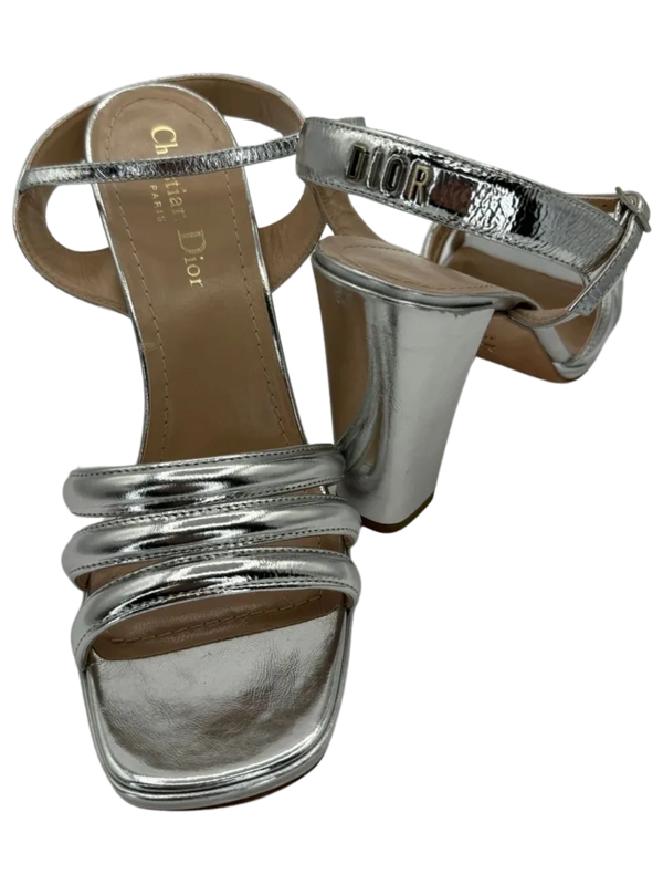 Christian Dior "Call" Leather Slingback Sandals - Size 39.5