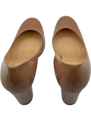 Christian Louboutin Patent Gena 85 Pumps Nude *NEW*