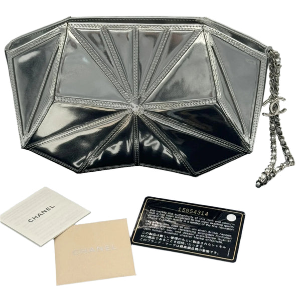 Chanel Midnight Swim Silver Clutch in Patent Leather S/S 2012