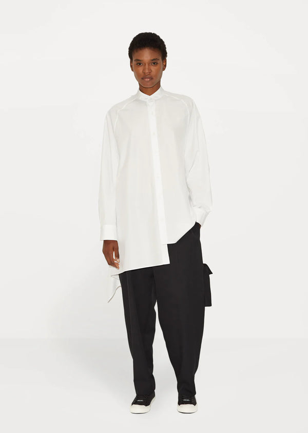 Yohji Yamamoto White Asymmetric Back-Drape Shirt Dress – Size 1