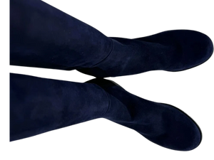 Stuart Weitzman Navy Suede 5050 Boots Size 8 - NEW