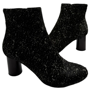 PROENZA SCHOULER black pony fur marled ankle boots - Sz 39.5