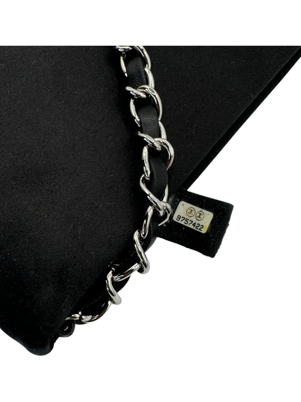 Chanel Black Satin Baguette Pochette Beaded Shoulder Bag