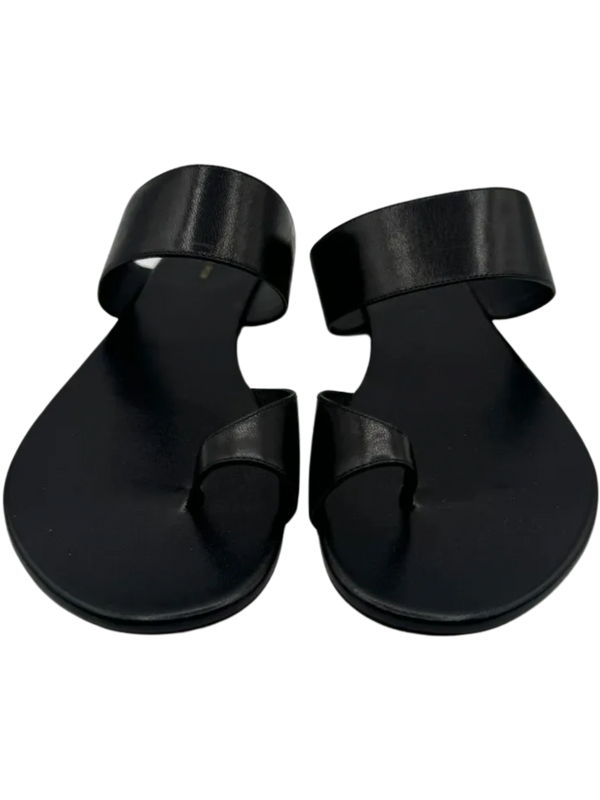 The Row Infradito Flat Leather Toe-Strap Slide Sandals - Size 39 *NEW*