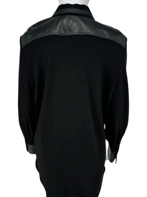 Victoria Beckham leather accent shirt