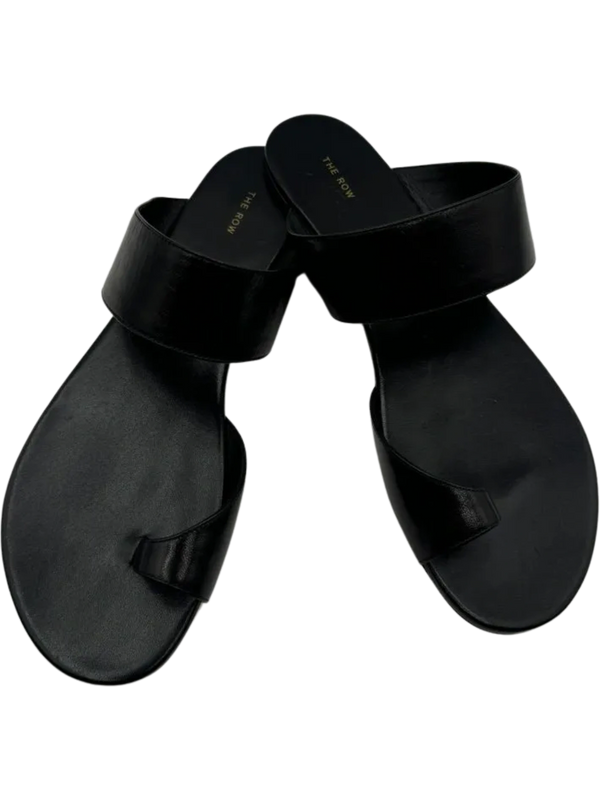 The Row Infradito Flat Leather Toe-Strap Slide Sandals - Size 39 *NEW*