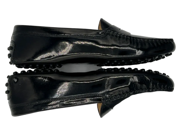 TODS Gommino Black Patent Leather Driving Loafers