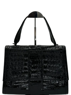 Nancy Gonzalez Black Crocodile Handbag