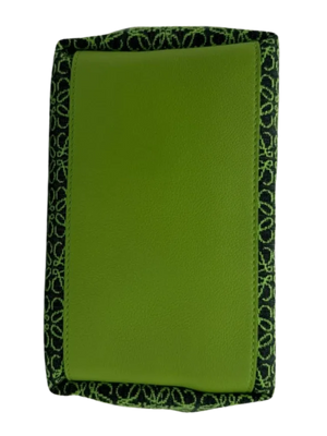 LOEWE Jacquard Anagram Calfskin Small Cubi Bag Apple Green