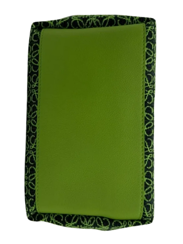 LOEWE Jacquard Anagram Calfskin Small Cubi Bag Apple Green
