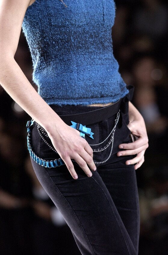 Chanel Fall 2002 Turquoise Double CC Pin On Chain