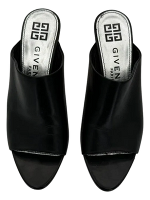 Givenchy Logo-Heel Leather Mules