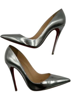 Christian Louboutin SO KATE 120 Metallic Silver Stiletto Heels