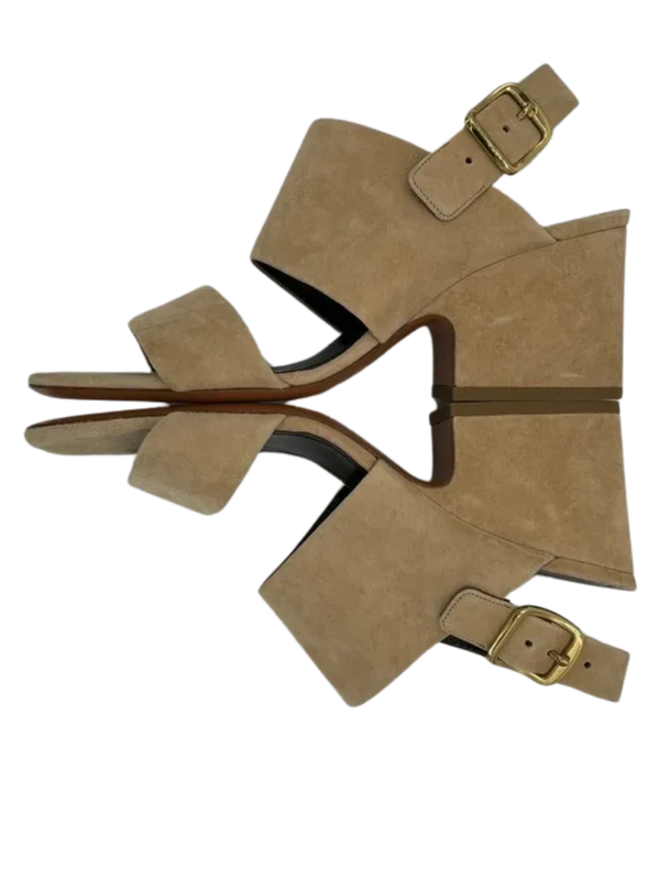 Celine Slingback Sandals Beige Suede *NEW*