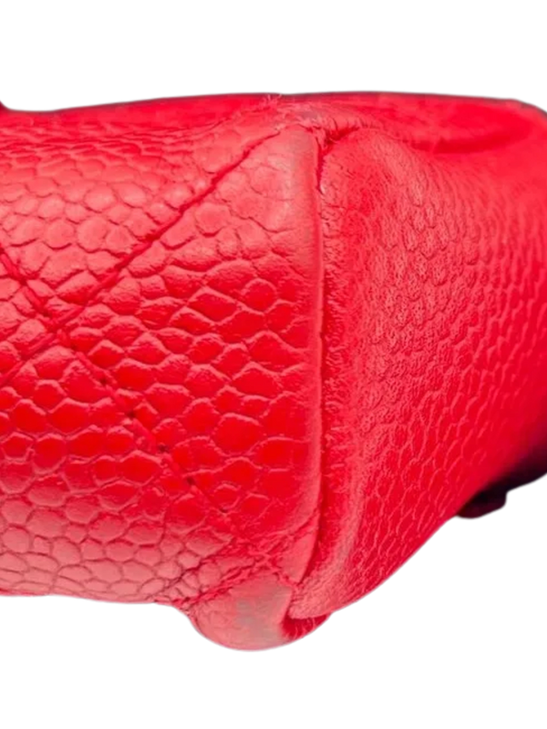 Chanel Red Quilted Leather CC Pouch