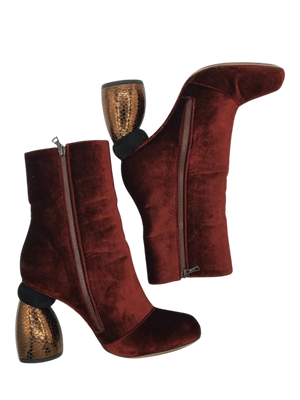 Dries Van Noten - Velvet Ankle Boots - Size 39