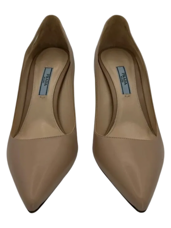 Prada Nude/Metallic Pointed Toe Heels - 39 *NEW*