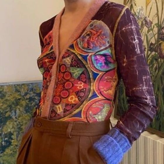 Jean Paul Gaultier F/W 1998  Zodiac/Astrology Mesh Cardigan- Vintage