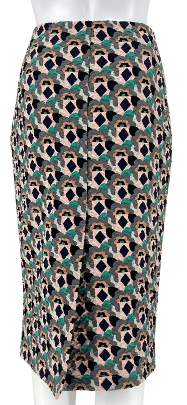 Prada Embossed Multi Color Geometric Print Pencil Skirt *NEW*