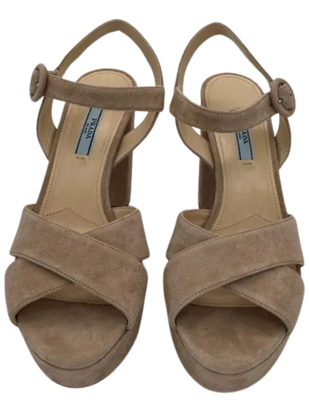 Prada Suede Crisscross Platform 30/105mm Sandals *NEW*