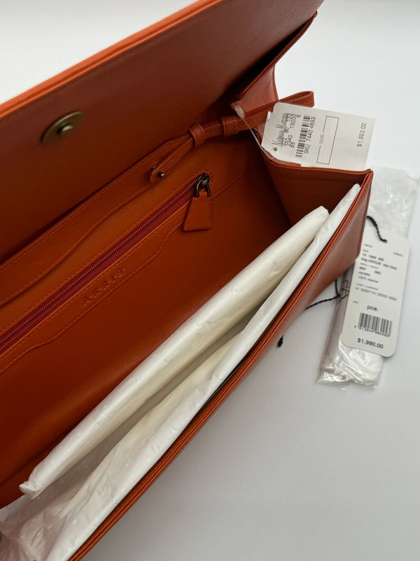 Akris Anouk Flap Clutch in Orange - NEW