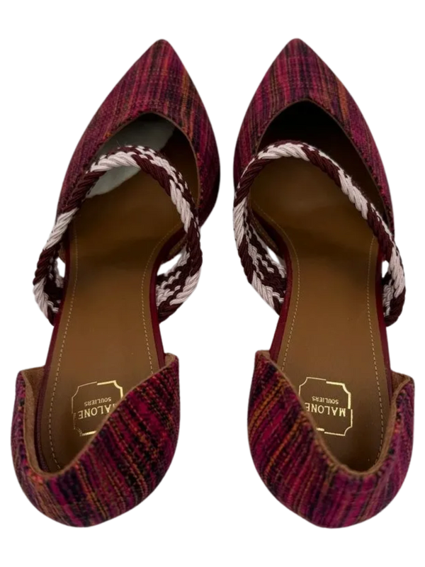 Malone Souliers Maisie Leather Slippers In Fuchsia *NEW*
