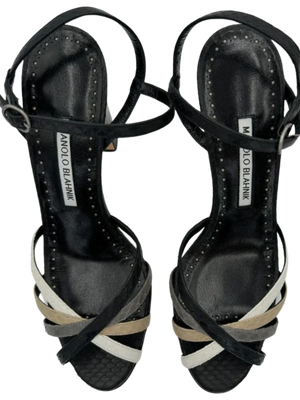 Manolo Blahnik "Masilva" Multi Colored Snakeskin Sandal *NEW*