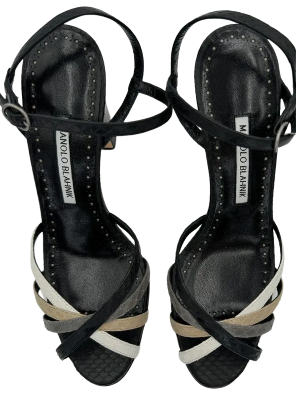 Manolo Blahnik "Masilva" Multi Colored Snakeskin Sandal *NEW*